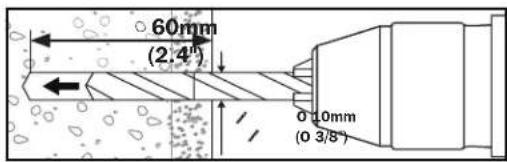 60mm (2.4" 0 10mm (0 3/8")