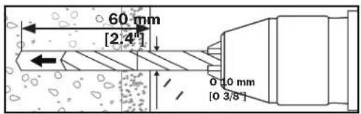 60 mm [2,4" 0 1.0 mm [0 3/8"]