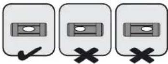 Three identical icons showing a rectangular object with a checkmark and three crossed-out symbols, likely indicating selection or cancellation.