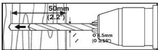 50mm (2.2") 0 4.5mm (0 3/16")