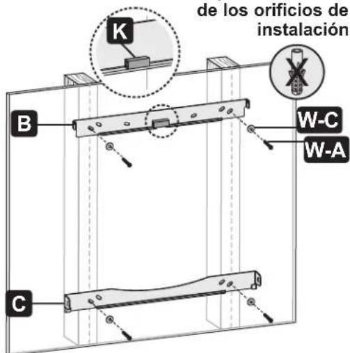 Tripp Lite DWM7090HD - Fije los Soportes del Conjunto de Soporte a la Pareda 1a. Instalacion en Pared con Entramado de Madera - 7