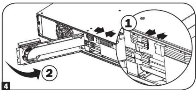Technical diagram showing a device's internal structure with numbered annotations and directional arrows indicating flow or movement.