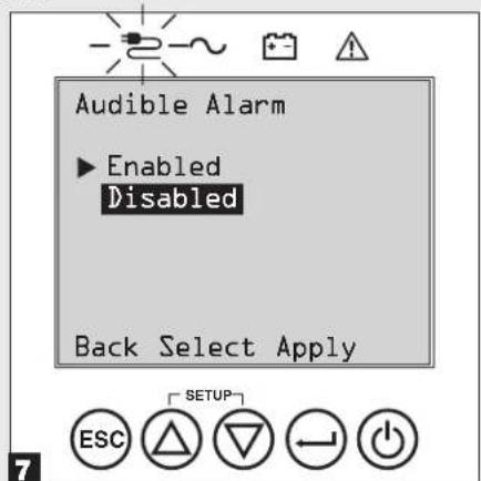 Tripp Lite SUINT1000LCD2U - Seleccione el estado ACTIVO / INACTIVO de la alarma acústica - 1