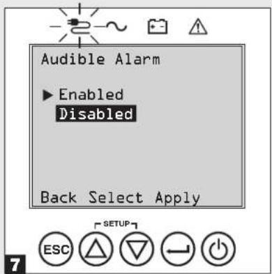 Tripp Lite SUINT1000LCD2U - Sélectionner si l'alarme sonore est activée ou désactivée - 1