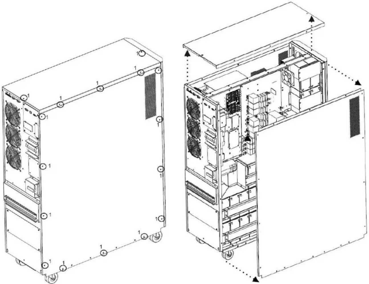 Tripp Lite S3M30KXNIB - Durchführung des internen Batterieanschlusses - 1