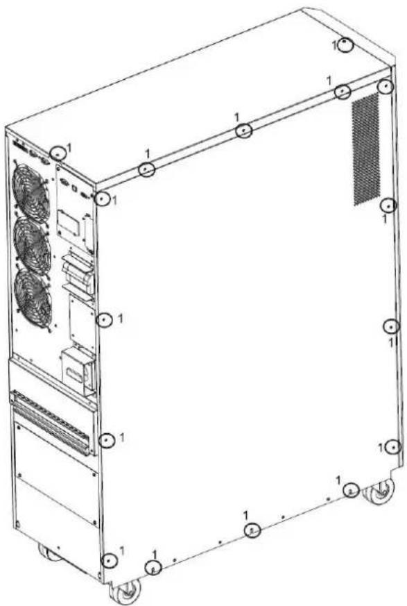 Tripp Lite S3M60KX - Durchführung des internen Batterieanschlusses - 1
