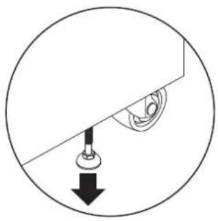 Simple line drawing of a mechanical component with a downward arrow indicating force or direction (no text or symbols)