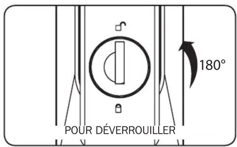 POUR DÉVERROUILLER 180°