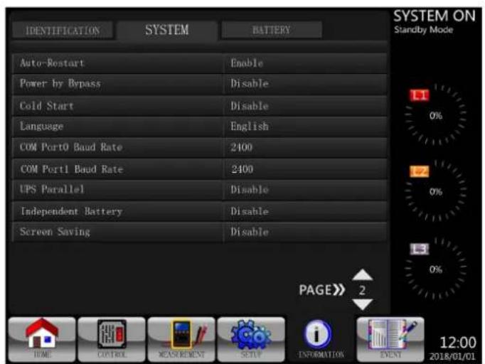 Tripp Lite S3M100KXD - INFORMACION - Pantalla de Sistema - 2