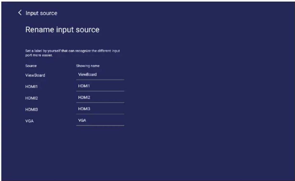 VIEWSONIC IFP5550E2 - Rename Input Source (Renommer la source d'entrée) - 1