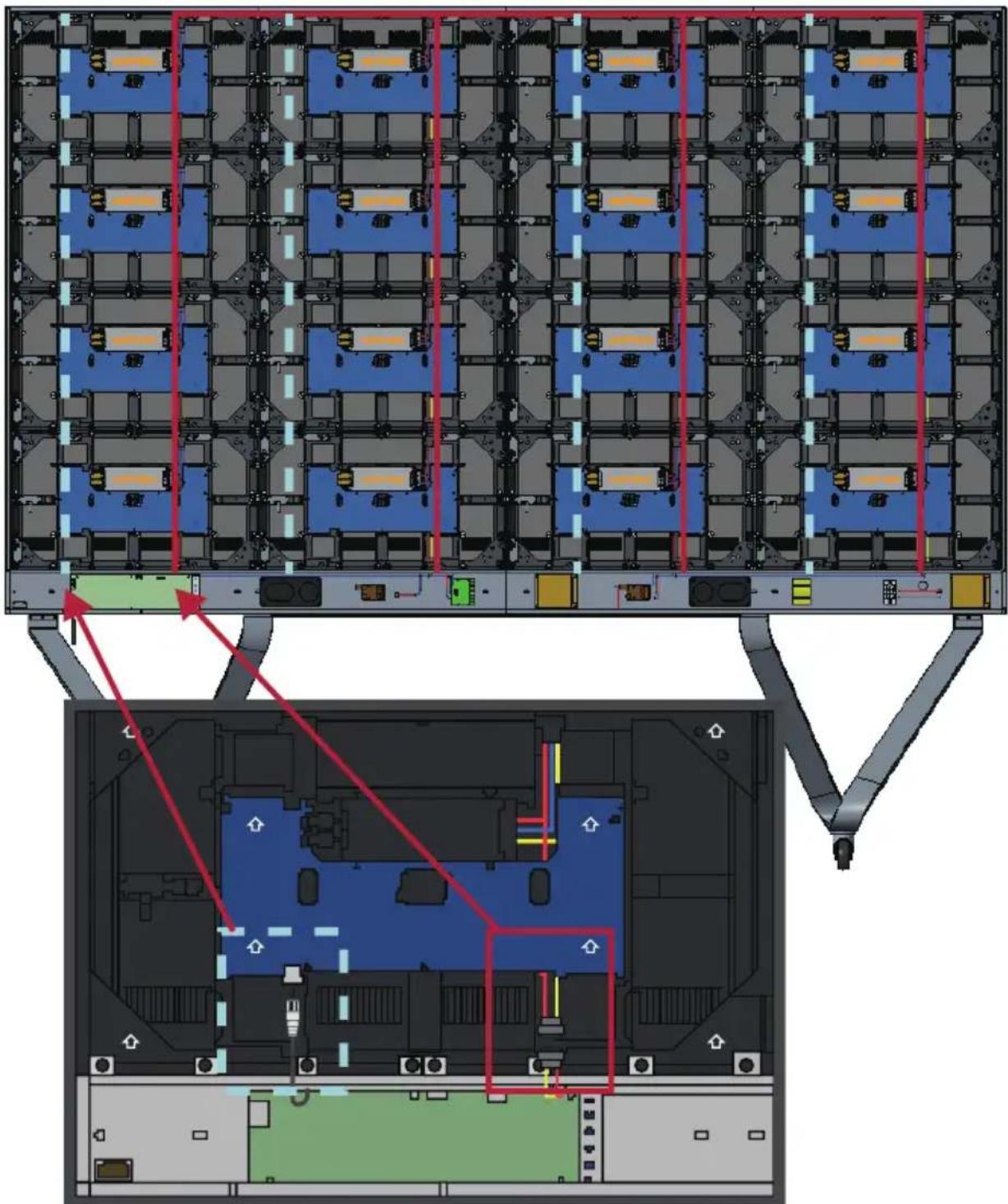 VIEWSONIC LDSTND003 - Sluit de Network- en Voedingskabels aan - 1