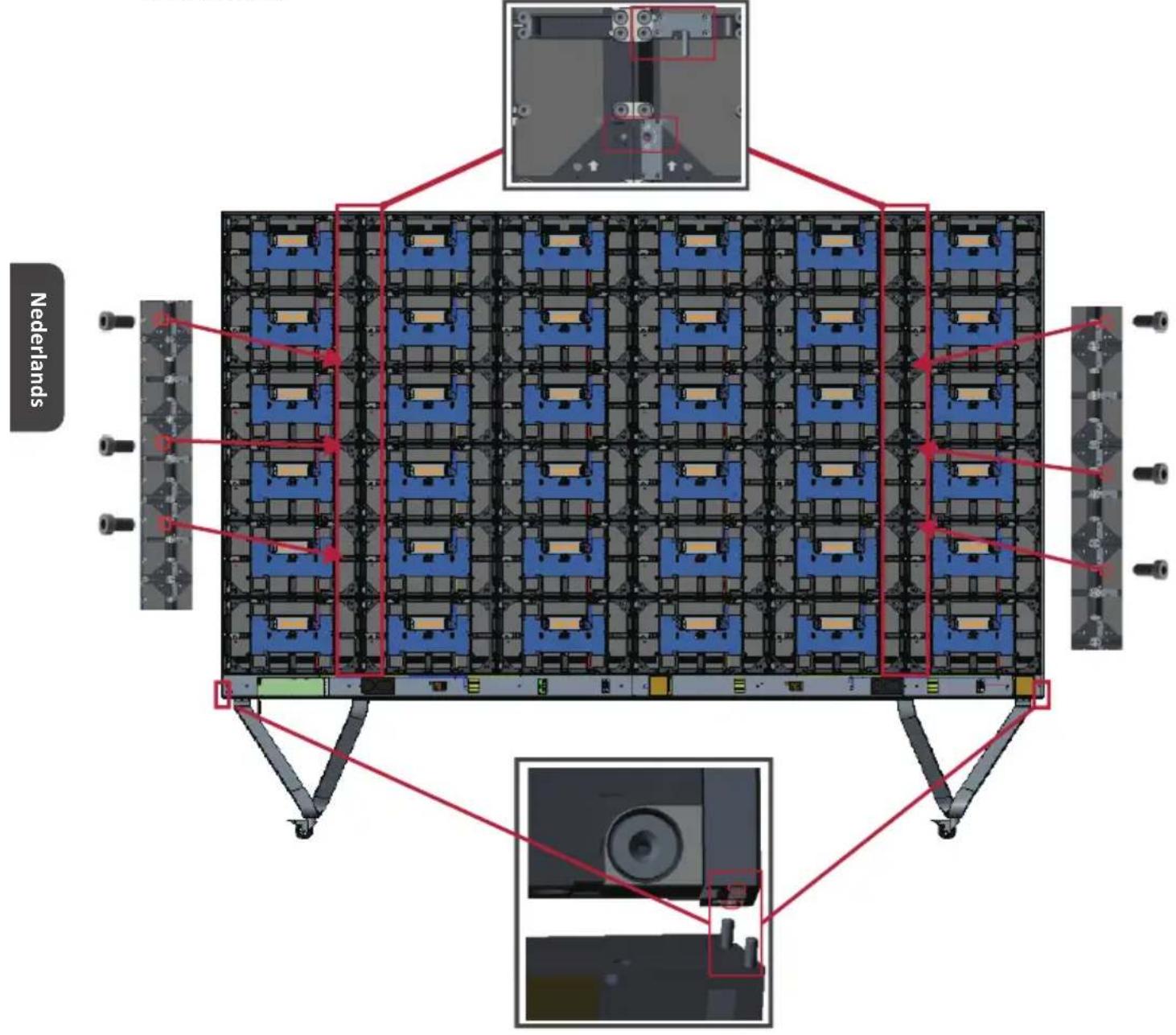 VIEWSONIC LDSTND002 - Installatie van de Linker- en Rechterkast - 1
