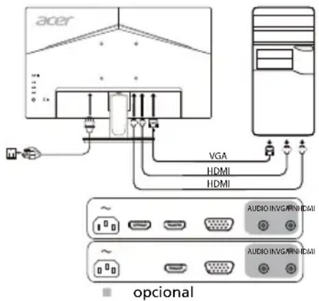 ACER K242HYLH - Controles externos - 1