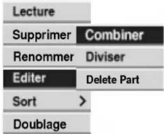 LG RH4840SVL - Dans le menu nombre des titres-hdd, sélectionnez le premier des deux titres que vous pouvez combiner et appuyez sur ENTER. - 1