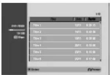 LG RH4840SVL - Utilisation de la liste des titres vidéo - 1