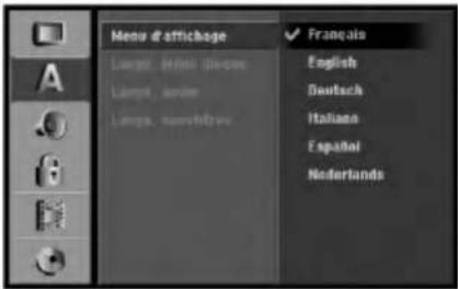 Menu d'affichage Largo, Mino di come Largo, Javon Largo, nonstrive Français English Deutsch Italiana Españal Nederlands