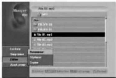 LG RH7521CP1L - Options des menus CD audio et musique - 1