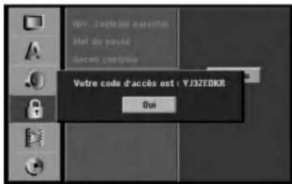 Virtou : Contratort diversifés Met de poséel Durant contrône Votre code d'accès est : VJ3ZEDKR Oui