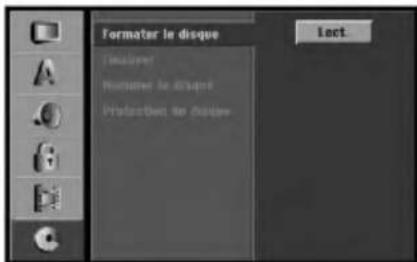 Formater le disque Emiser! Numater le disque Protection de d'oule Lact.