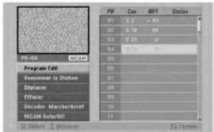 PV Cass NFT Status 01 2.6 - 40 02 5.19 - 40 03 5.21 0 04 10.18 - 0 05 06 07 08 09 10 NICAM Aster/DT Select Mode E:\Forma