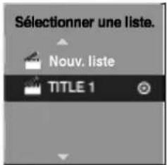 Sélectionner une liste. Nouv. liste TITLE 1