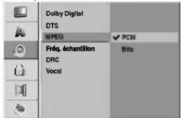 Dolby Digital DTS MPEG Fréq. échantillon DRC Vocal PCI8 Bits