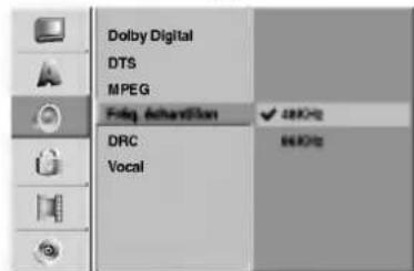 Dolby Digital DTS MPEG Freq. effects DRC Vocal 20KHz 56KHz