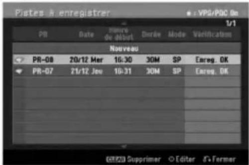 LG RH1758S - Vérification des détails de l'enregistrement programme - 1