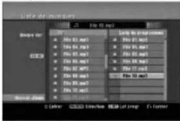 LG RH1758S - Options du menu de la liste de programmes - 1