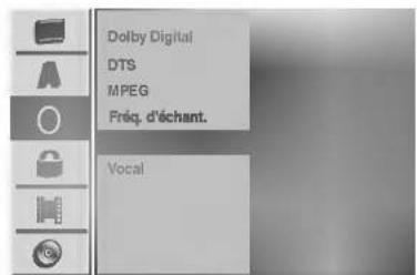 Dolby Digital DTS MPEG Préq. d'échant. Vocal