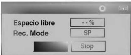 Espacio libre -- % Rec. Mode SP Stop