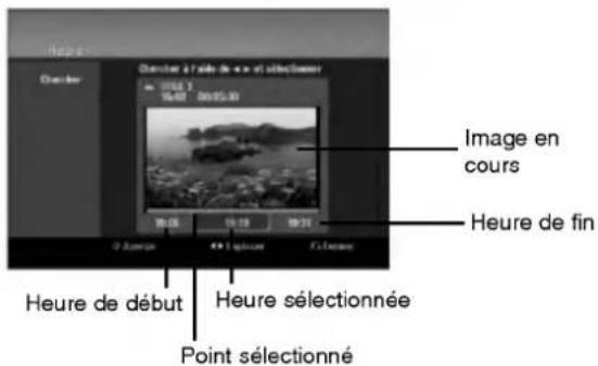 Image en cours Heure de fin Heure de début Heure sélectionnée Point sélectionné