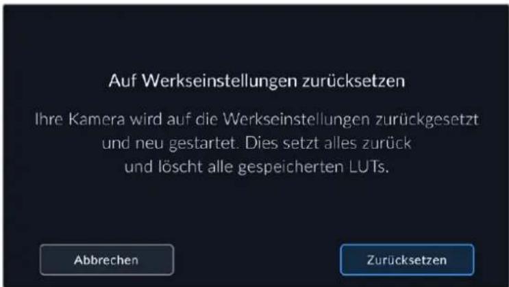 Blackmagic Design URSA Broadcast G2 - AUF WERKSEINSTELLUNGEN ZURÜCKSETZEN - 1