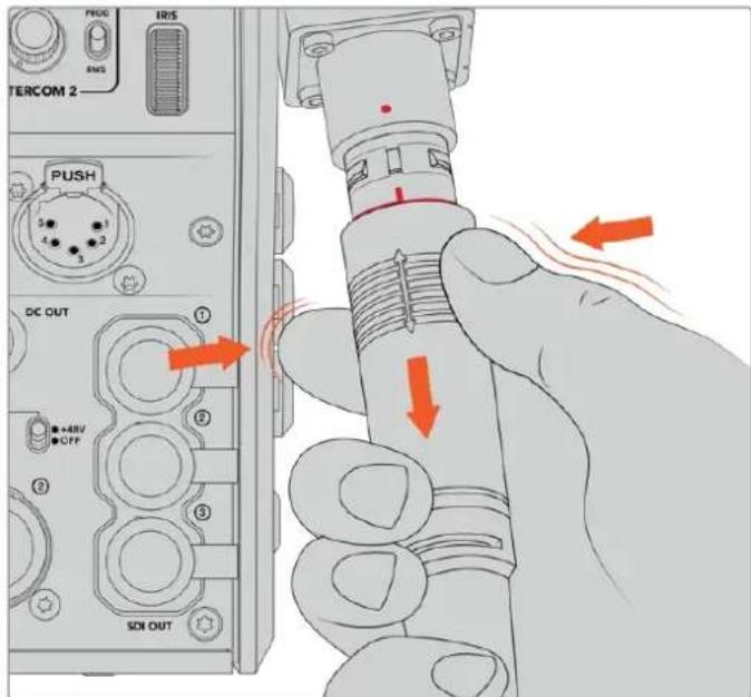 Blackmagic Design URSA Broadcast G2 - So entfernen Sie das Kabel: - 1