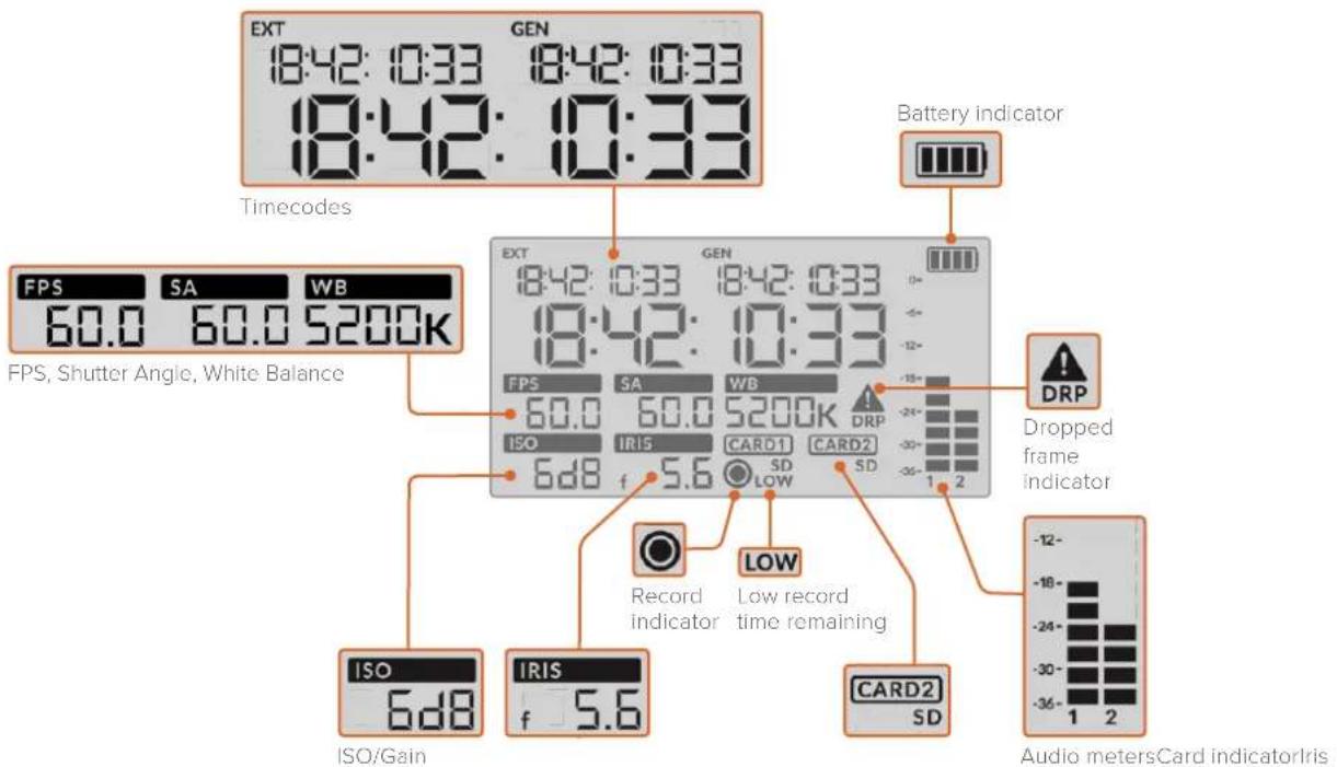 Blackmagic Design URSA Broadcast G2 - Status LCD - 1