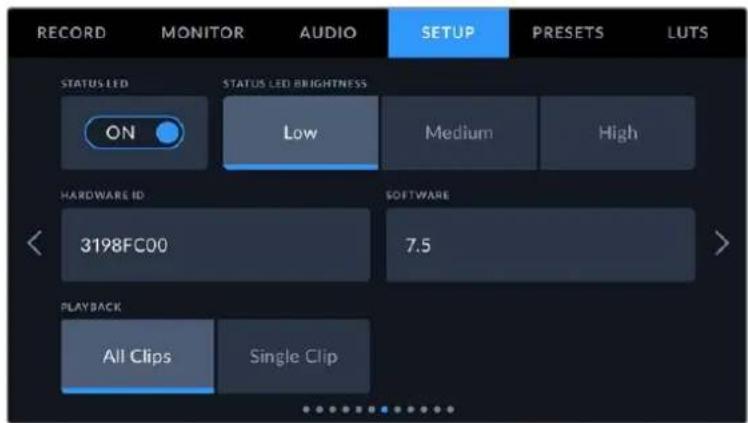 Blackmagic Design URSA Broadcast G2 - Setup Settings Page 7 - 1