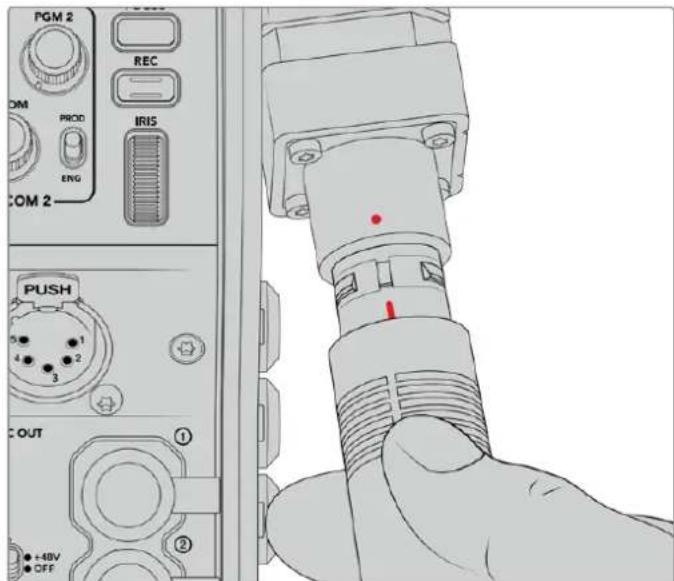 Blackmagic Design URSA Broadcast G2 - To connect the cable: - 1