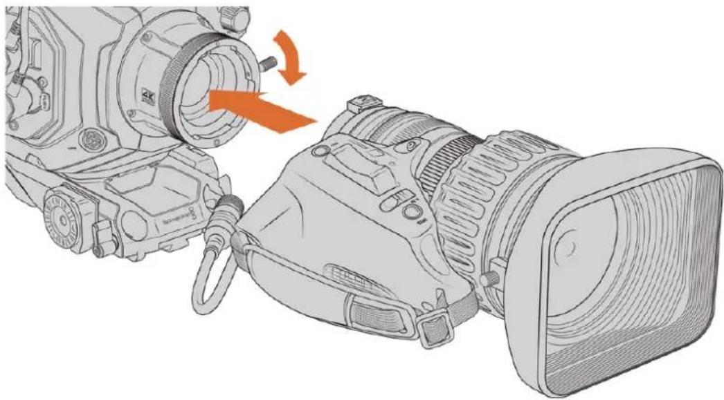 Blackmagic Design URSA Broadcast G2 - To attach a B4 mount lens: - 1