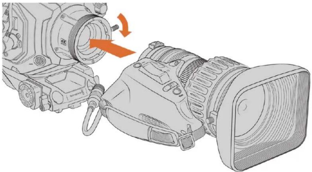 Blackmagic Design URSA Broadcast G2 - B4マウ トレスを取り付た： - 1