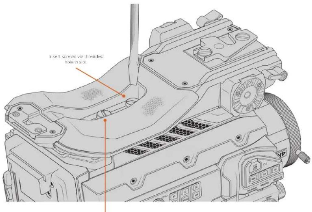 Blackmagic Design URSA Broadcast G2 - To attach the shoulder pad and baseplate - 1