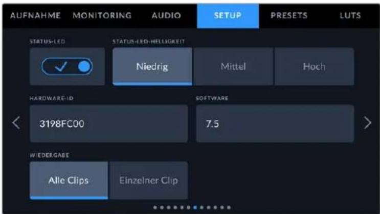 Blackmagic Design URSA Broadcast G2 - SETUP-Einstellungen 7 - 1