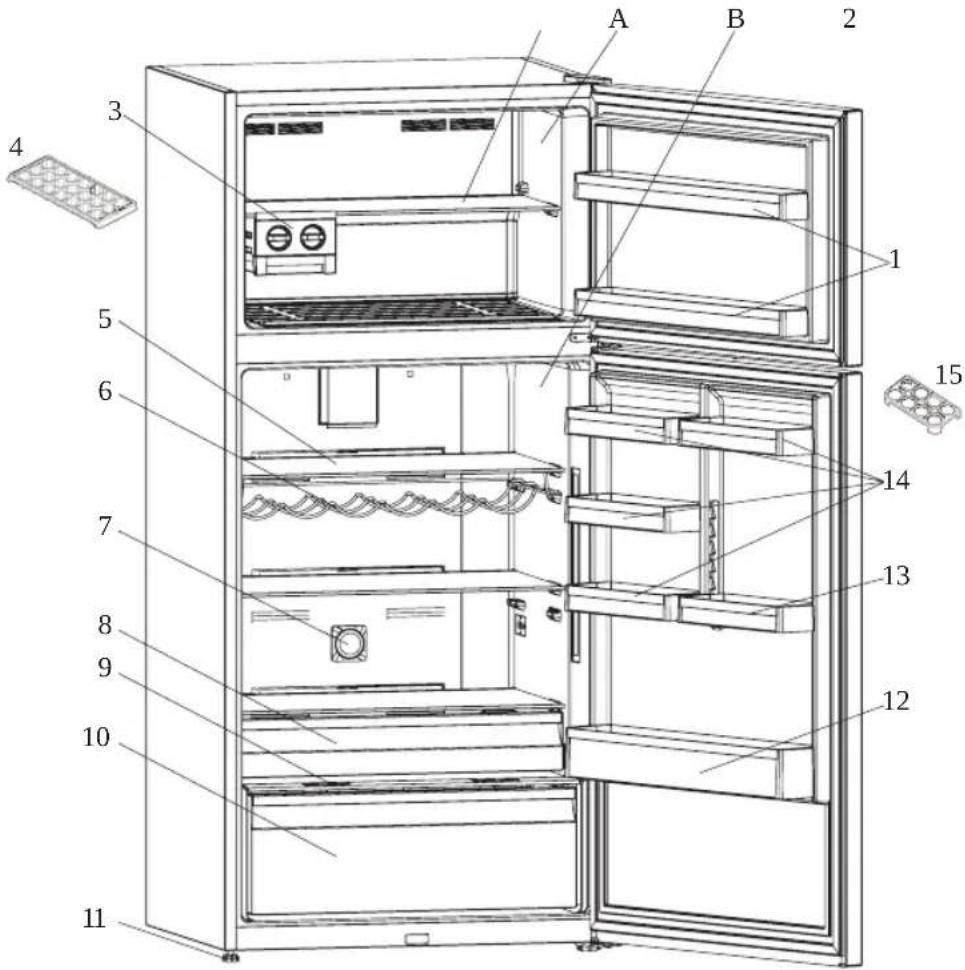 HOTPOINT HA84TE 72 XO3 - LES PIÈCES DE L'APPAREIL ET DES COMPARTIMENTS - 1