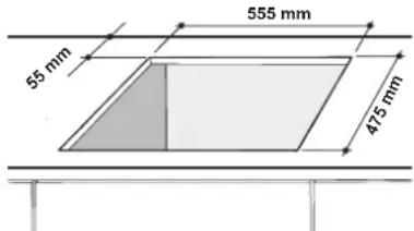 555 mm 55 mm 475 mm