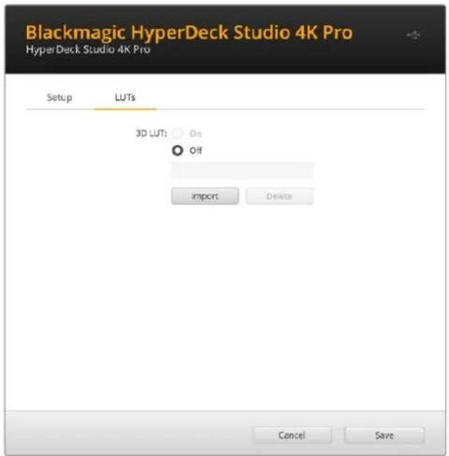 Blackmagic Design HyperDeck Studio HD Pro - LUTs Page - 1