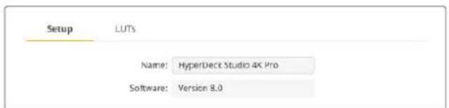 Blackmagic Design HyperDeck Studio HD Pro - Ventana de configuración - 2