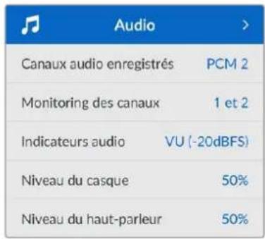 Blackmagic Design HyperDeck Studio HD Pro - Menu Audio - 1