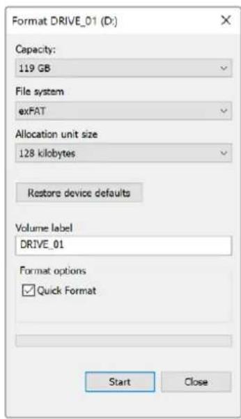 Blackmagic Design HyperDeck Studio HD Mini - Formater un support sur un ordinateur Windows - 1