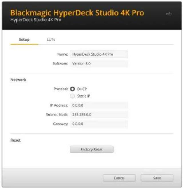 Blackmagic Design HyperDeck Studio HD Mini - Tab Setup - 1
