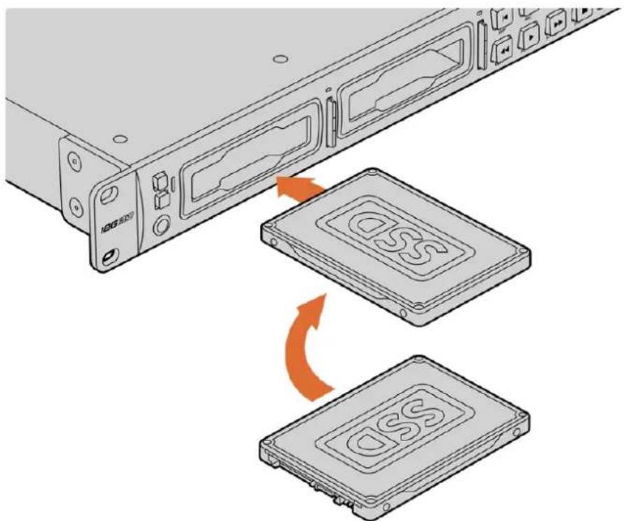 Blackmagic Design HyperDeck Studio HD Mini - 插入SSD步骤 如下: - 2