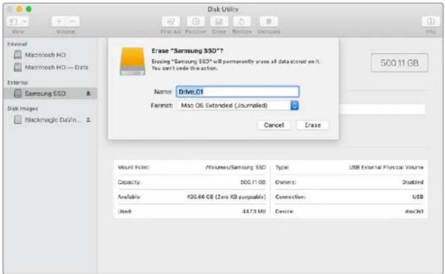 Blackmagic Design HyperDeck Studio HD Mini - Preparación de soportes en Mac - 1